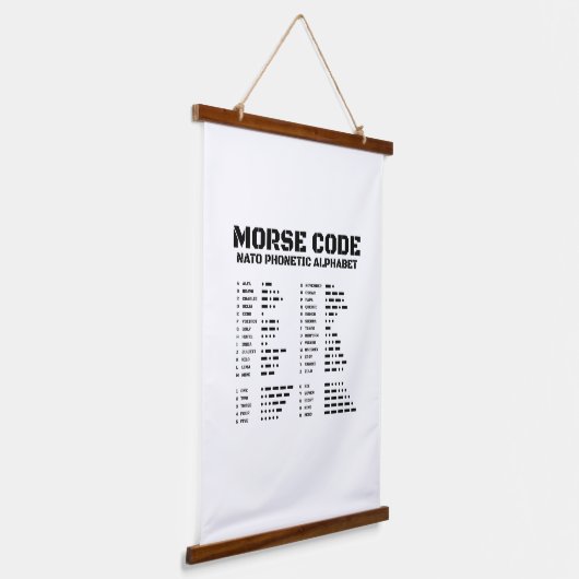 Morse Code NAVO Fonetisch Alfabet Hangend Wandkleed (Gebogen)