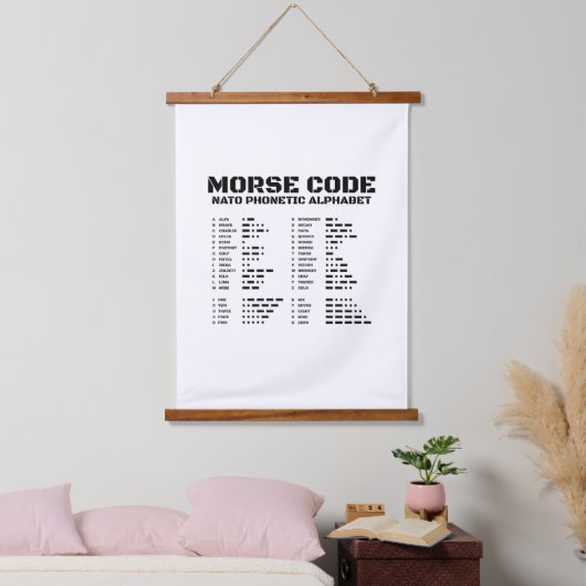 Morse Code NAVO Fonetisch Alfabet Hangend Wandkleed (Slaapkamer)