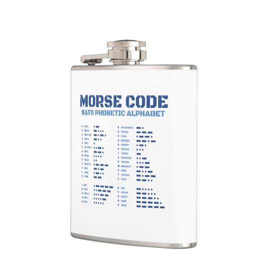 Morse Code NAVO Fonetisch Alfabet Heupfles (Links)