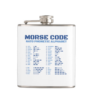 Morse Code NAVO Fonetisch Alfabet Heupfles
