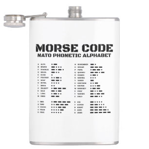 Morse Code NAVO Fonetisch Alfabet Heupfles