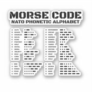 Morse Code NAVO Fonetisch Alfabet Sticker