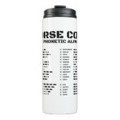 Morse Code NAVO Fonetisch Alfabet Thermosbeker (Voorkant)