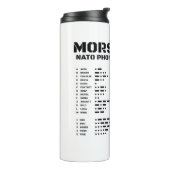 Morse Code NAVO Fonetisch Alfabet Thermosbeker (Gedraaid links)