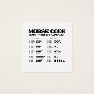 Morse Code & NAVO Grafische Tabel Vierkante Visitekaartjes