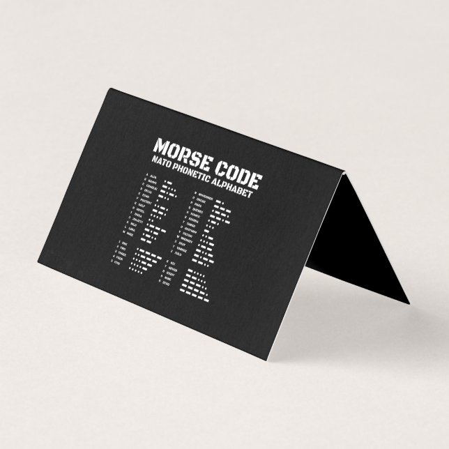 Morse Code & NAVO Phonetic Alphabet Design Zwart Kaart (Voorkant)