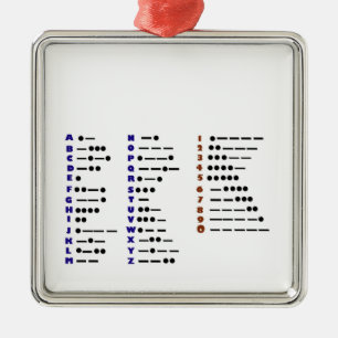 Morse Code of CW-kerstversiering Metalen Ornament