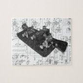 Morse Code Radio Key Schematisch Legpuzzel (Horizontaal)