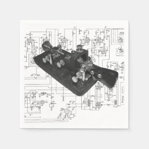 Morse Code Radio Key Schematisch Servetten