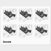 Morse Code Radio Key Schematisch Vierkante Sticker (Vel)
