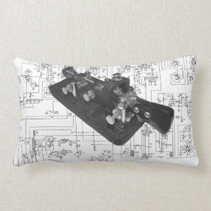 Morse-code radioketoets schematisch lumbar Pillow Kussen