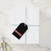MORSE Code Red Line Design Cadeaulabel (Met Touw)