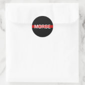 MORSE Code Red Line Design Ronde Sticker (Tas)