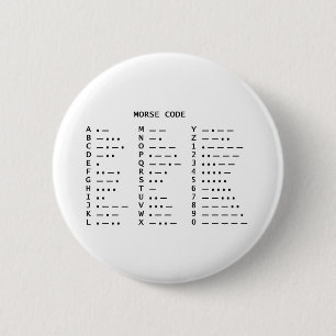 Morse Code Ronde Button 5,7 Cm