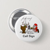 Morse Code Santa & Rudolph Aanpasbare Buttonnen Ronde Button 5,7 Cm (Voorkant /achterkant)