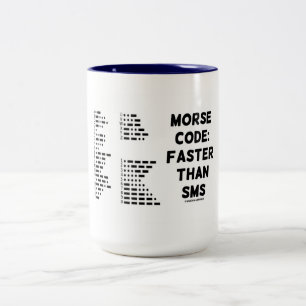 Morse Code: Sneller dan SMS (International Morse) Tweekleurige Koffiemok