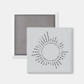 Morsecode Alfabet – Staalgrijs Design Magneet (Voorkant / Achterkant)