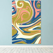 Morsen - Blauw, Olijfgroen, Roze en Cream Canvas Afdruk (Insitu (Houten vloer))