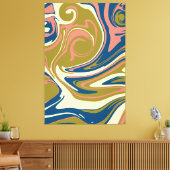 Morsen - Blauw, Olijfgroen, Roze en Cream Canvas Afdruk (Insitu (Woonkamer))