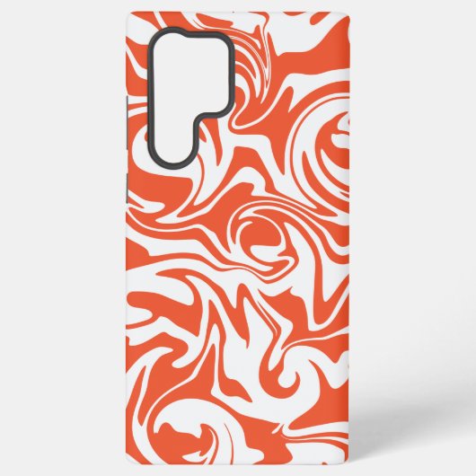 Morsen - Oranje en Wit Samsung Galaxy Hoesje (Achterkant)