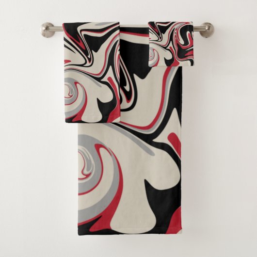 Morsen - Rood, grijs, zwart en bonen wit Bad Handdoek (Insitu)