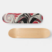 Morsen - Rood, grijs, zwart en bonen wit Skateboard (Horizontaal)