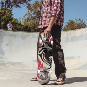 Morsen - Rood, grijs, zwart en bonen wit Skateboard