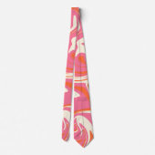 Morsen - Roze, Oranje en crème Stropdas (Achterkant)