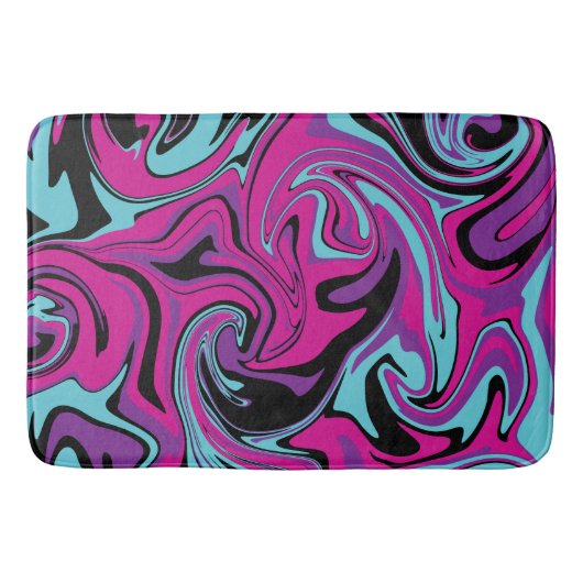 Morsen - Roze, Paars, blauw en zwart Badmat (Voorkant)