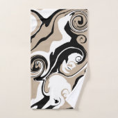 Morsen - Taupe, zwart en wit Bad Handdoek (Handdoek)