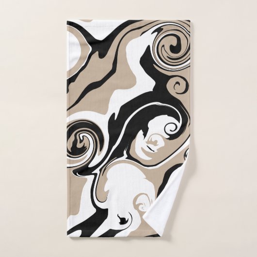 Morsen - Taupe, zwart en wit Bad Handdoek (Handdoek)