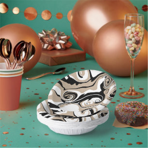 Morsen - Taupe, zwart en wit Papieren Kommen