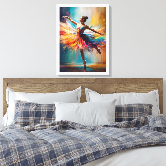 Morsen verf dansen canvas afdruk (Insitu (Slaapkamer))