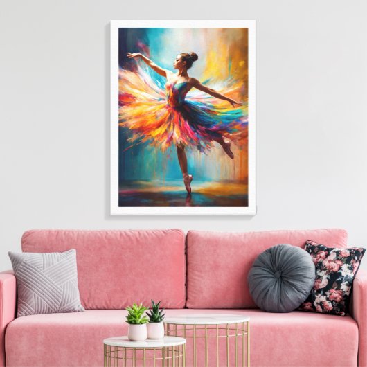 Morsen verf dansen canvas afdruk (Insitu (Woonkamer))