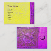 MORSTSTAR, MONOGRAM, goudgeel violet paars Visitekaartje (Voorkant / Achterkant)