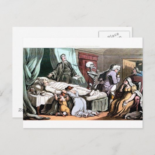 Mort à la carte postale du lit de mort (Devant / Derrière)
