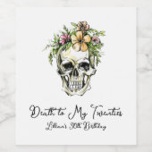 Mort à mes 20 ans Anniversaire Étiquette de vin cr (Étiquettes simples)