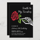 Mort à mes 20 ans Invitation Rose (Devant / Derrière)