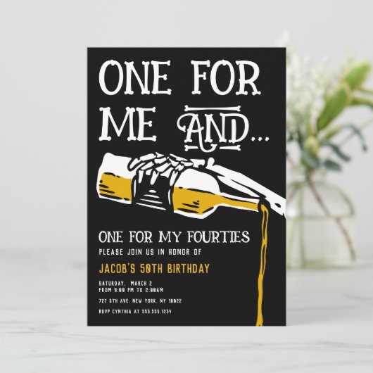 Mort à mes 40 ans Invitation (Debout devant)