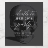 Mort à vos 20 ans Étiquette de vin (Étiquettes simples)