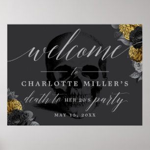 Mort à votre Affiche de bienvenue 20's Gold et Bla