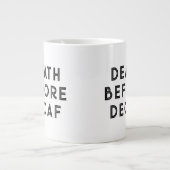 Mort avant décaf drôle Typographie Mug (Devant)