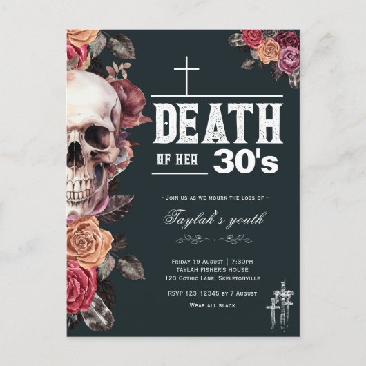 Mort de sa trentaine - 40e invitation anniversaire (Devant)
