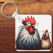 "Mort & Pepper Silkie" Duo Aluminum Keychain (Voorkant)