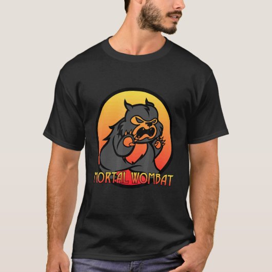 Mortal Wombat Australian Animal Gamer T-shirt (Voorkant)