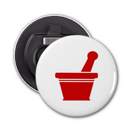 Mortar en Pestle Button Flesopener (Voorkant)