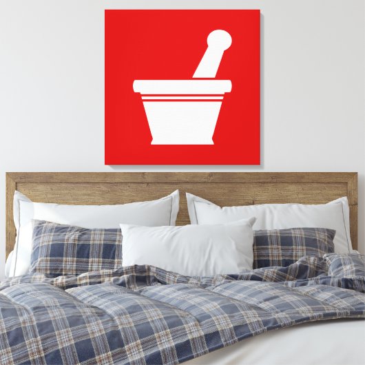 Mortar en Pestle Canvas Afdruk (Insitu (Slaapkamer))