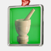 Mortar en pestle metalen ornament (Links)