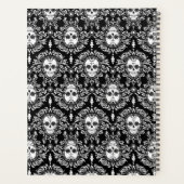 Morte Damask Chic Sugar Crâne blanc sur noir (Dos)