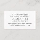 Mortgage Broker Afbeelding Moderne Visitekaartjes (Achterkant)